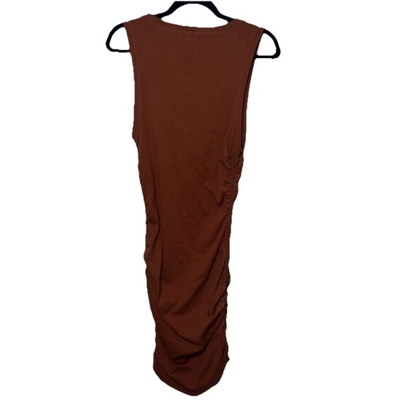 GOOD AMERICAN Ruched Bodycon Tank Dress SZ 3 Rust Brown Casual Summer MSRP $129 - Picture 3 of 8